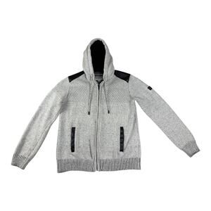 Nick Danger Men's Zip-Up Hooded Jacket Size XL Gray/ Black Shoulder Patch‎